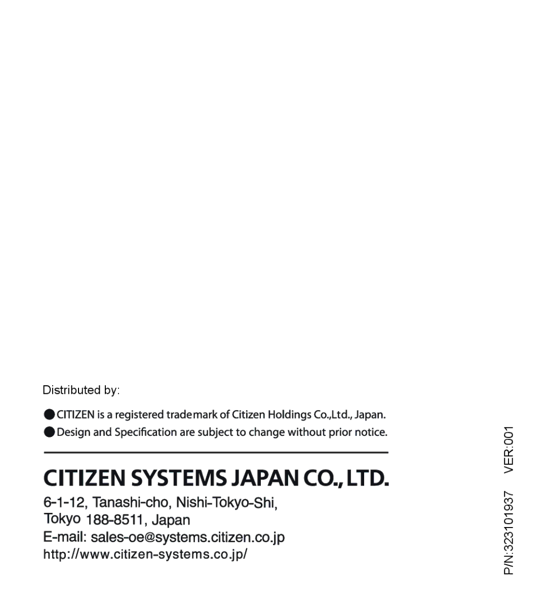 Citizen ch-17 manual Distributed by N323101937 VER001 