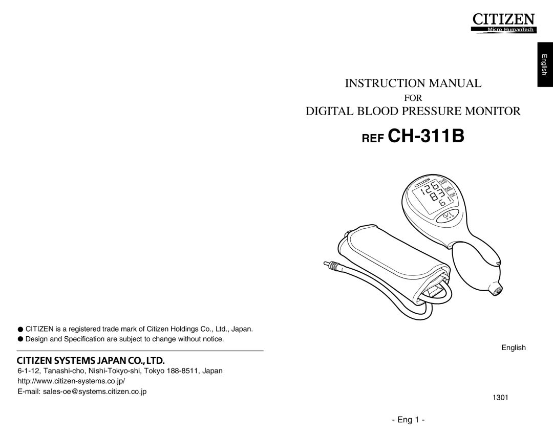 Citizen REF CH-311B instruction manual 