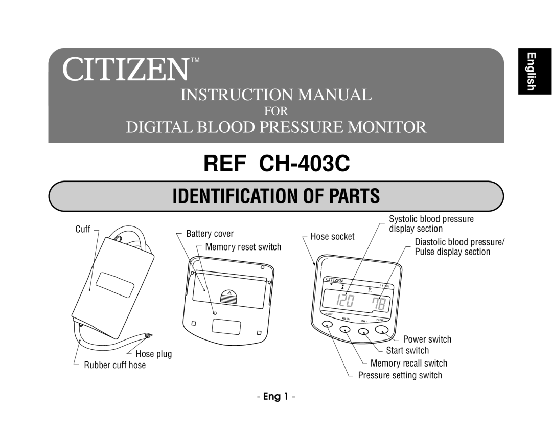 Citizen instruction manual REF CH-403C 