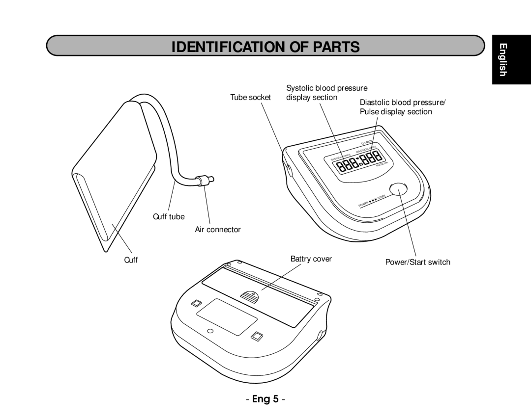 Citizen CH-432B instruction manual Identification of Parts 