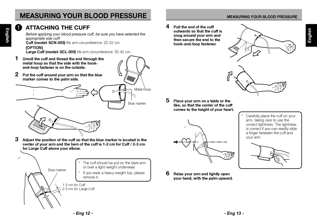 Citizen CH-452 instruction manual Measuring Your Blood Pressure 