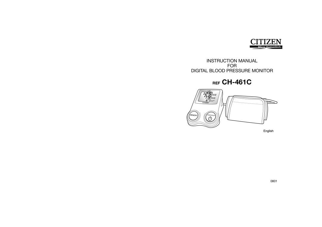 Citizen instruction manual REF CH-461C 