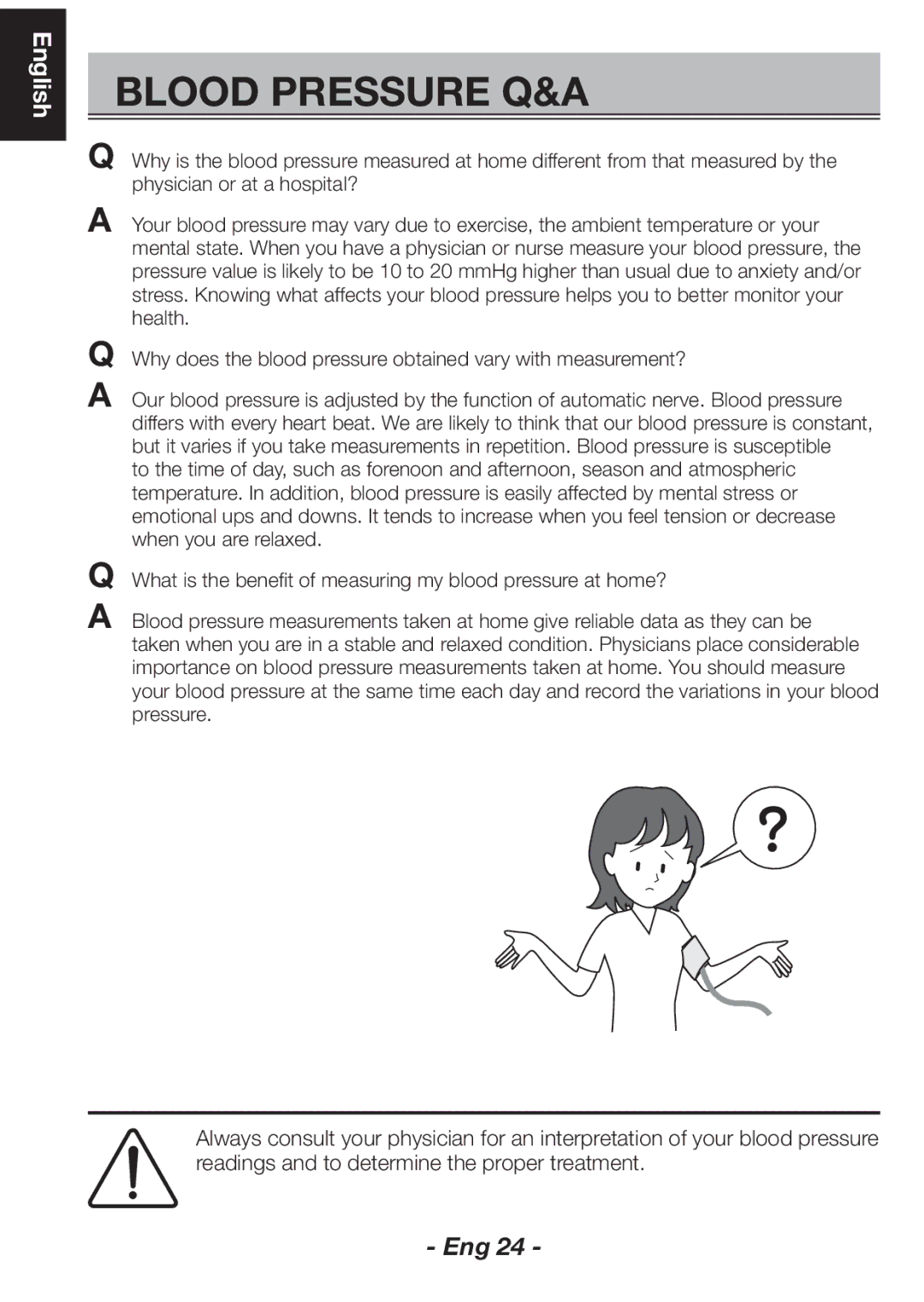 Citizen CH-461C instruction manual Blood Pressure Q&A 