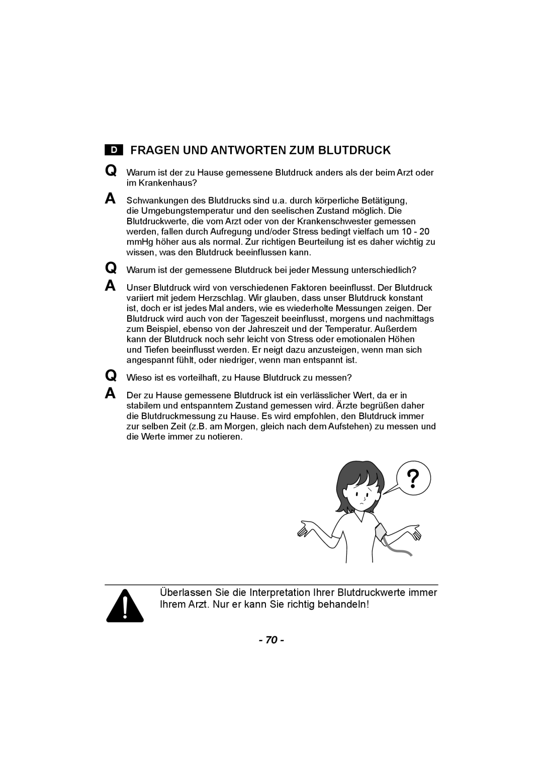 Citizen CH-608 instruction manual Fragen UND Antworten ZUM Blutdruck 