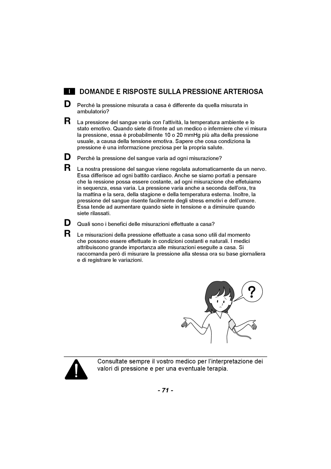 Citizen CH-608 instruction manual Domande E Risposte Sulla Pressione Arteriosa 