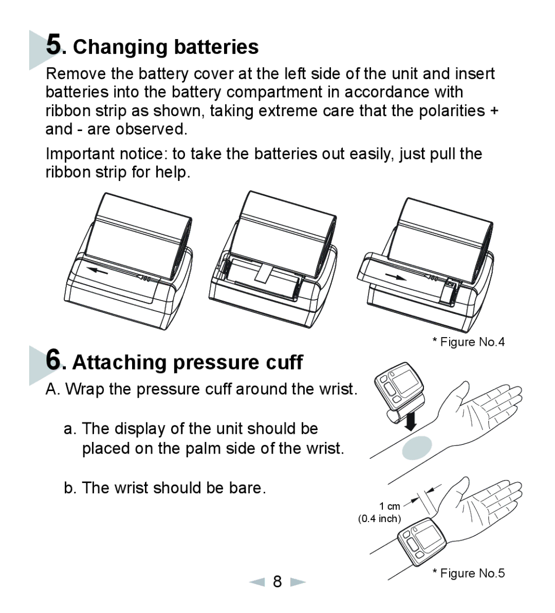 Citizen CH-618 manual Changing batteries, Attaching pressure cuff 