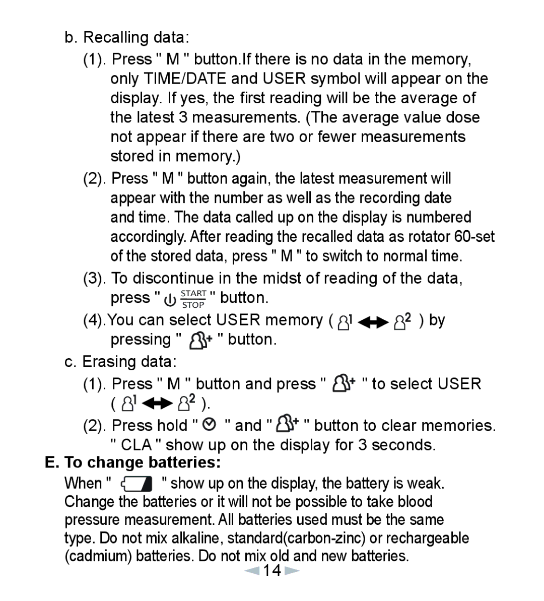 Citizen CH-618 manual Recalling data, To change batteries 