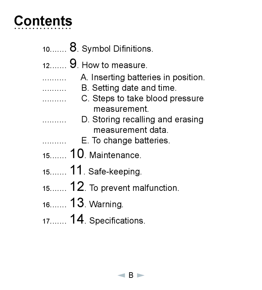 Citizen CH-618 manual Contents 