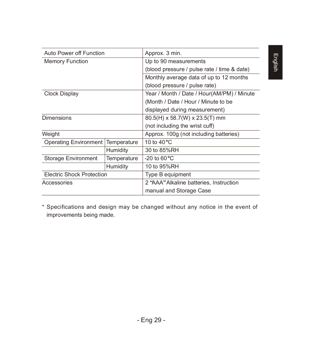 Citizen CH-671F instruction manual Approx min 