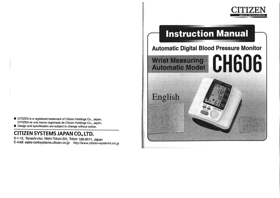 Citizen CH606 manual 