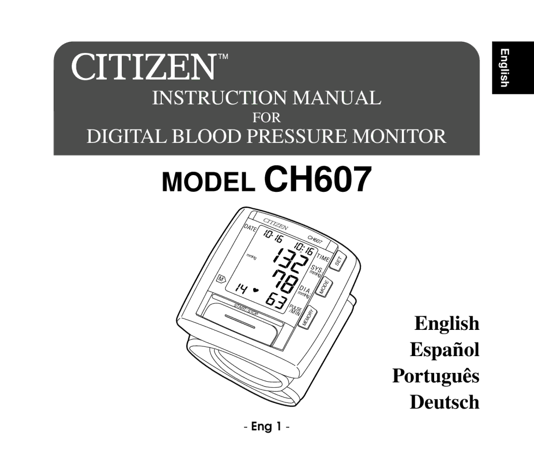 Citizen ch607 instruction manual Model CH607 