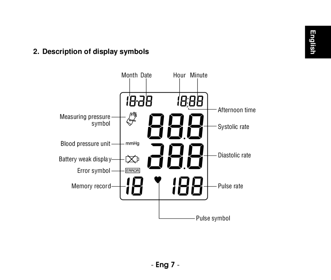 Citizen ch607 instruction manual Description of display symbols 