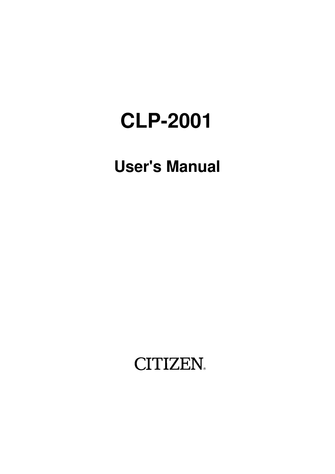 Citizen CLP-2001 user manual 