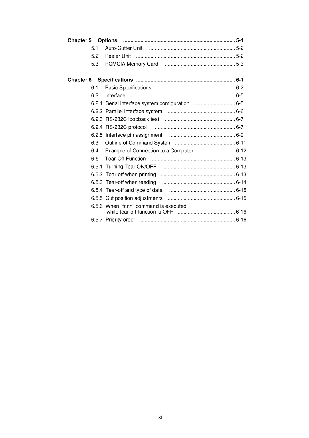 Citizen CLP-2001 user manual Options 