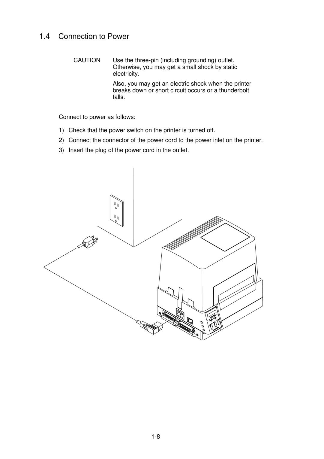 Citizen CLP-2001 user manual Connection to Power 