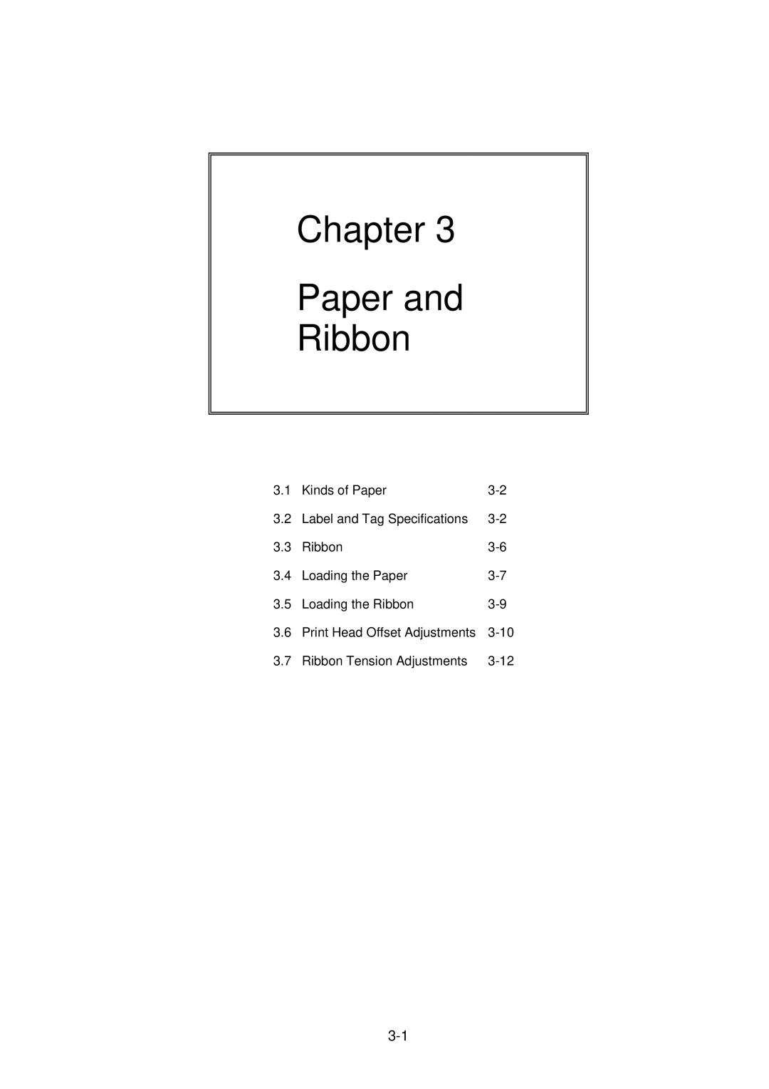 Citizen CLP-2001 user manual Chapter Paper Ribbon 