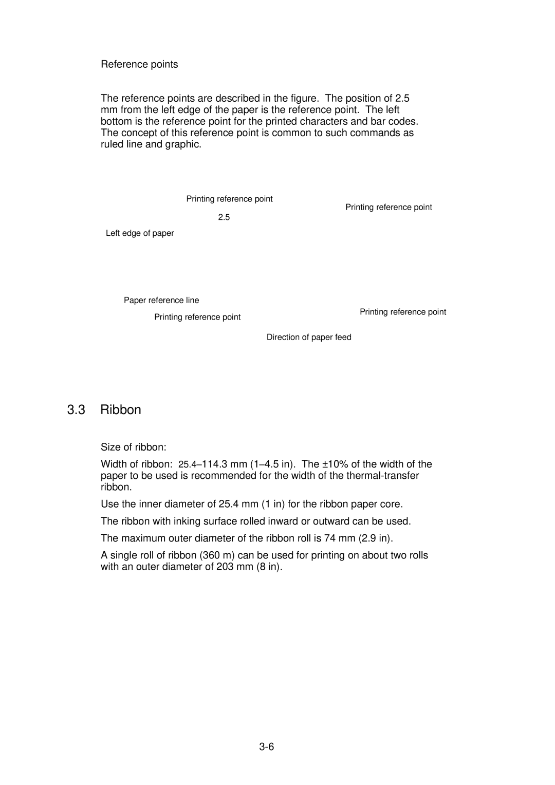 Citizen CLP-2001 user manual Ribbon, Reference points 