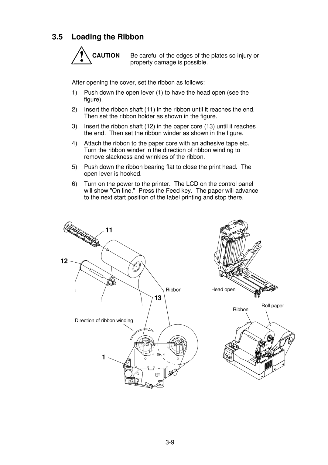 Citizen CLP-2001 user manual Loading the Ribbon 