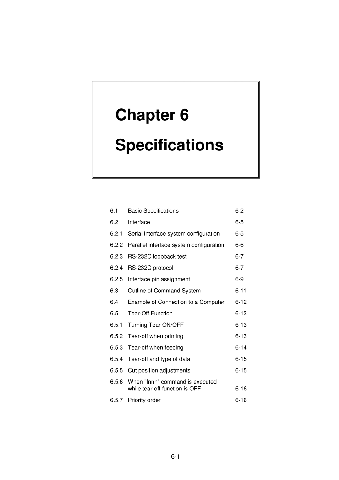 Citizen CLP-2001 user manual Chapter Specifications 