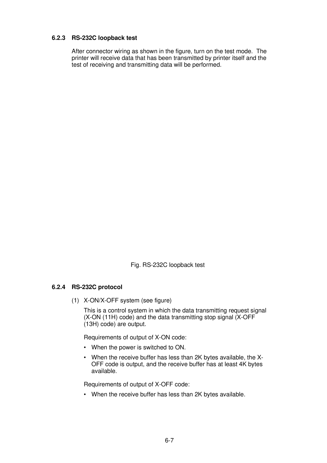 Citizen CLP-2001 user manual 3 RS-232C loopback test, 4 RS-232C protocol 