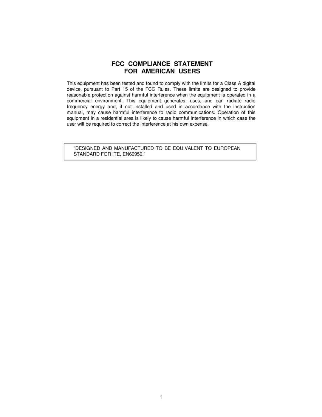 Citizen CLP-7002, CLP-7401, CLP-7001 user manual FCC Compliance Statement For American Users 