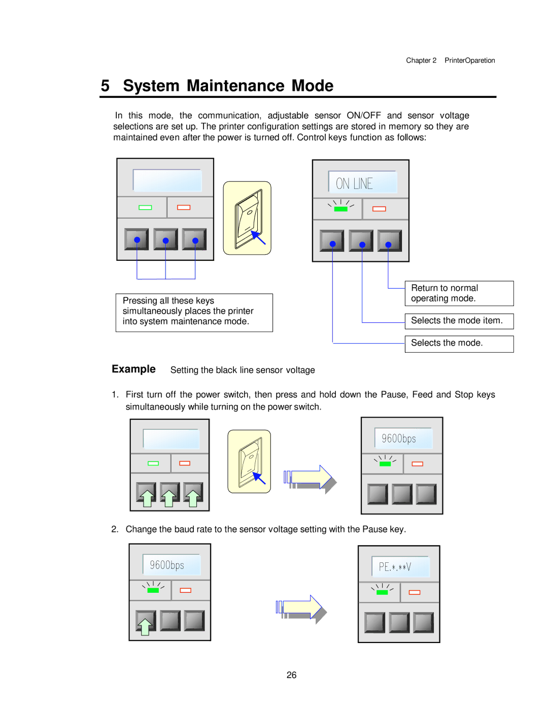 Citizen CLP-7002, CLP-7401, CLP-7001 user manual System Maintenance Mode 