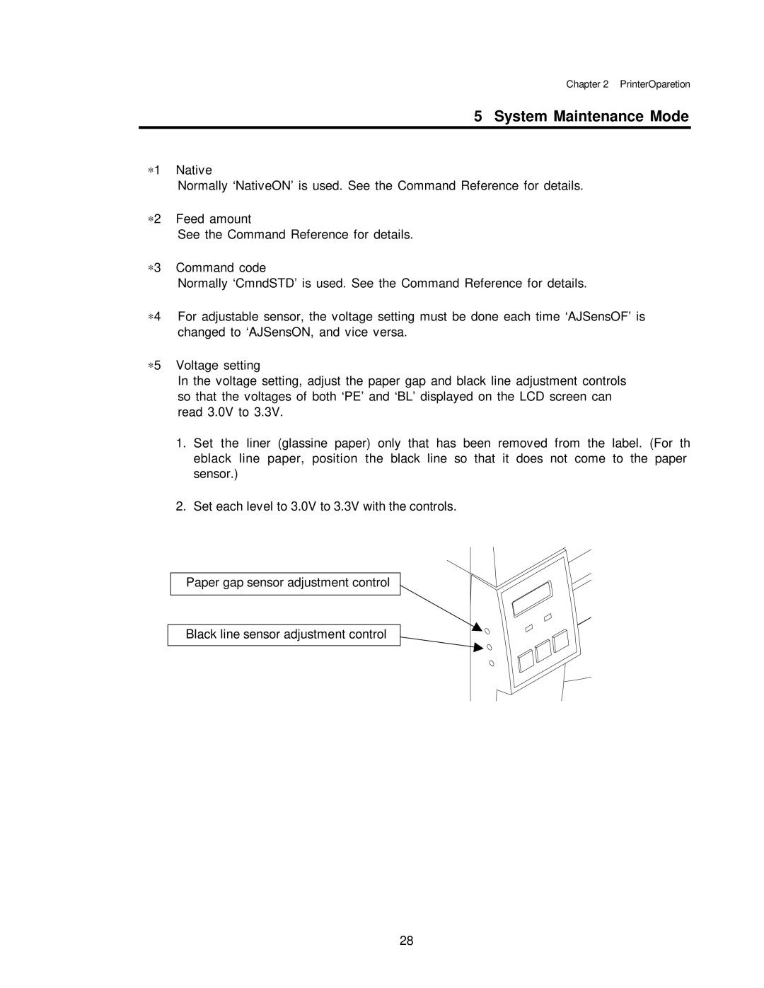 Citizen CLP-7001, CLP-7401, CLP-7002 user manual System Maintenance Mode 