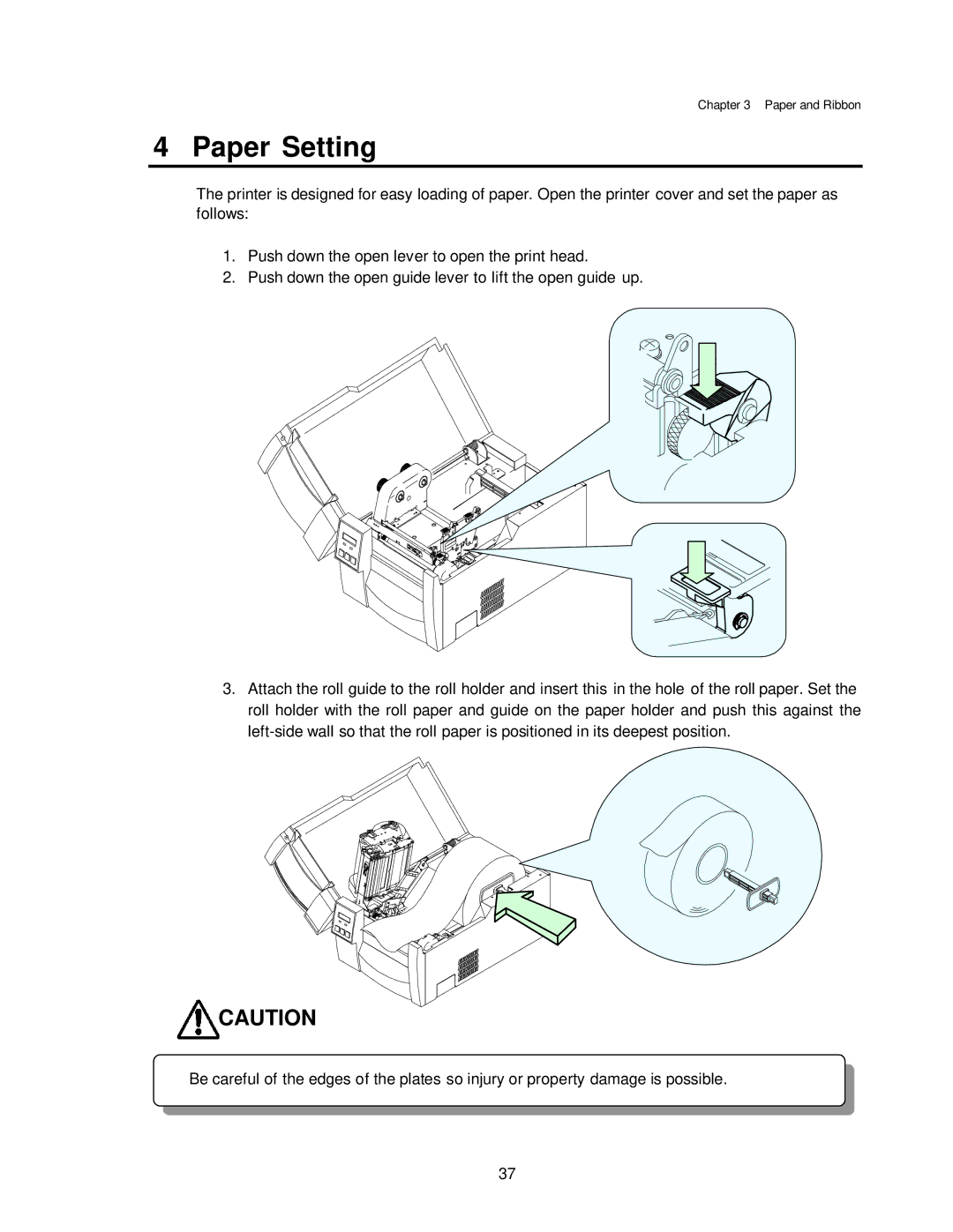 Citizen CLP-7002, CLP-7401, CLP-7001 user manual Paper Setting 