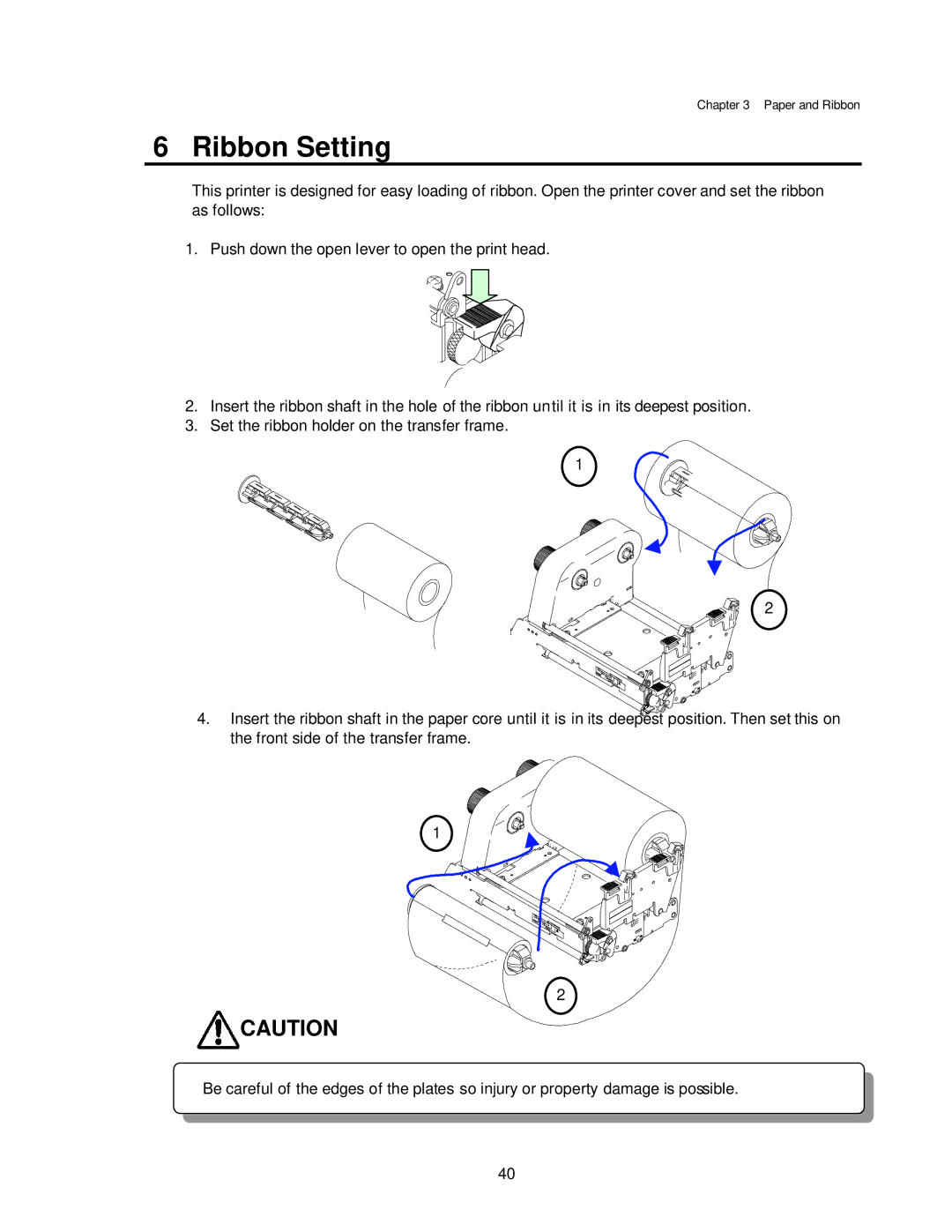 Citizen CLP-7002, CLP-7401, CLP-7001 user manual Ribbon Setting 