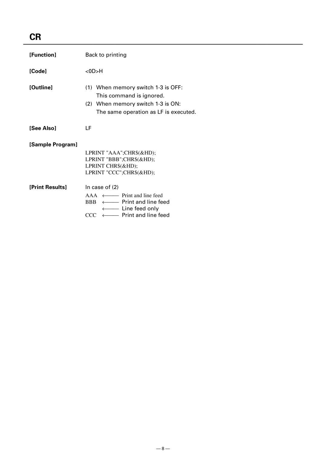 Citizen CT-S300 manual See Also Sample Program 