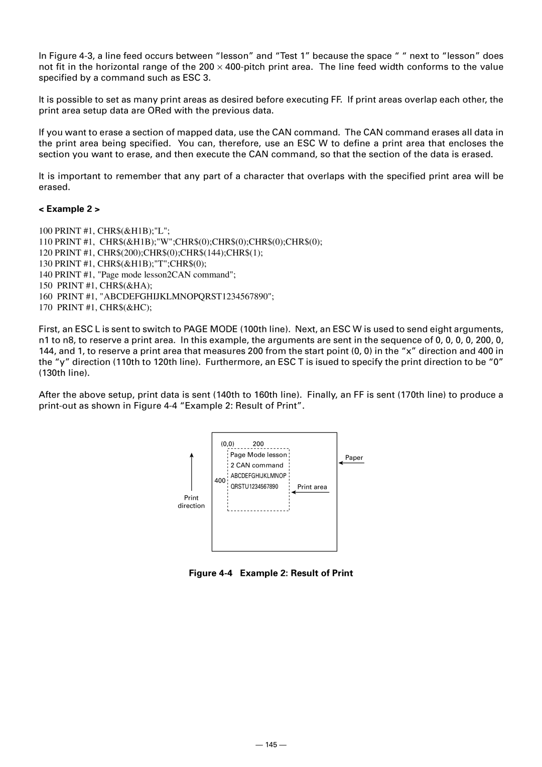 Citizen CT-S300 manual Example 2 Result of Print 