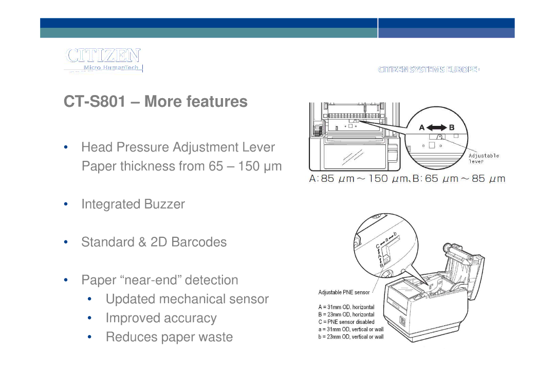 Citizen manual CT-S801 More features 