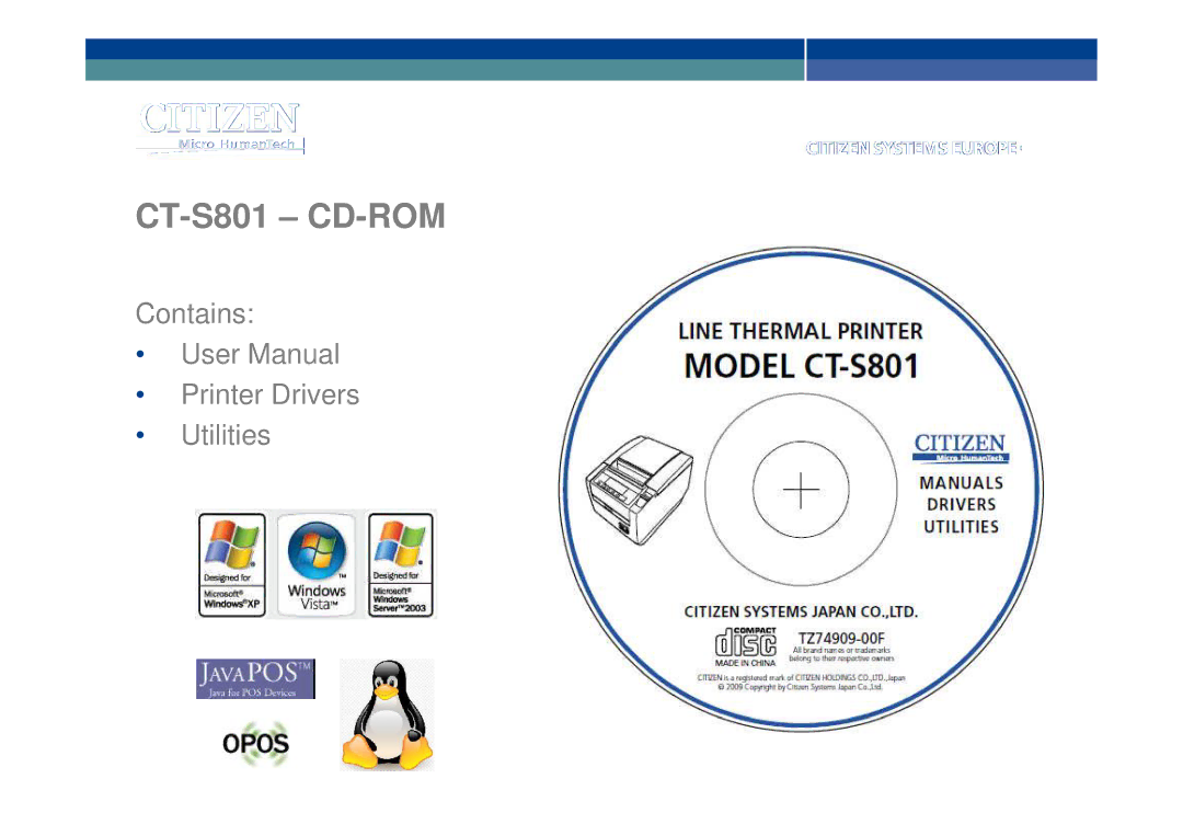 Citizen manual CT-S801 CD-ROM 