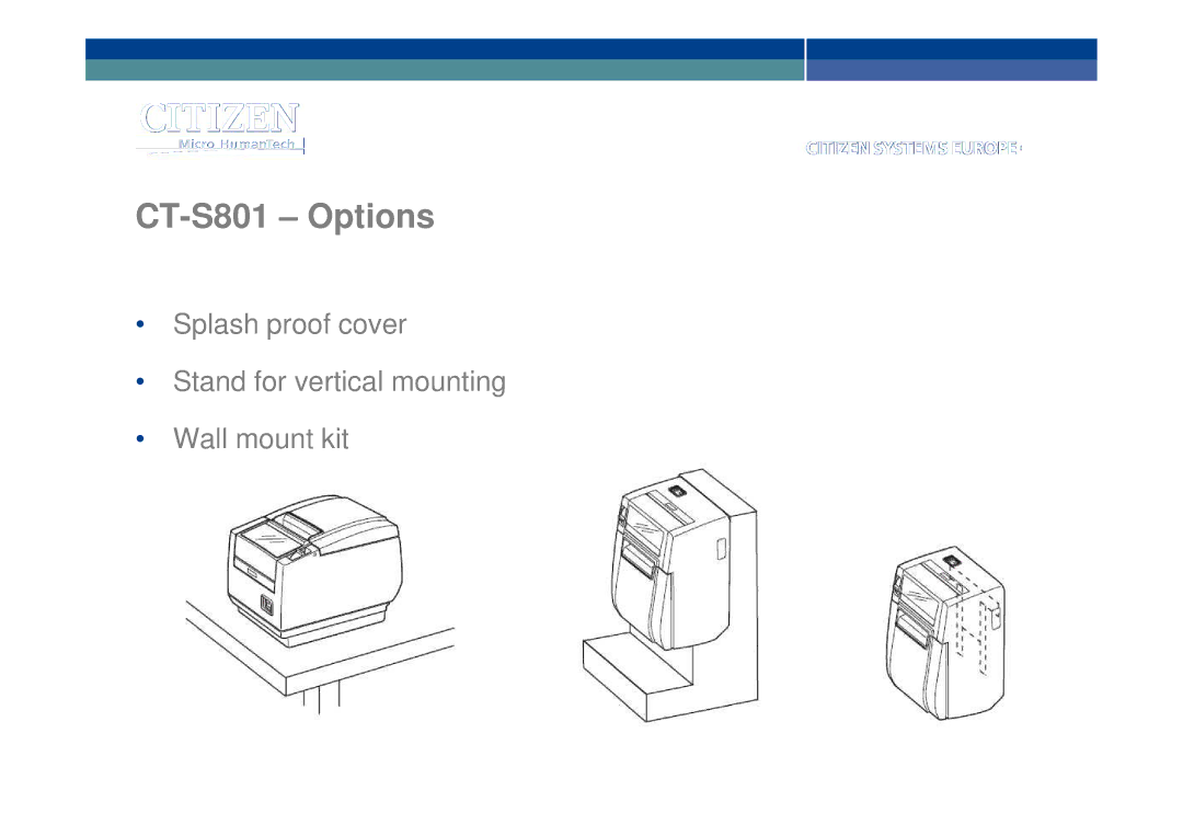 Citizen manual CT-S801 Options 