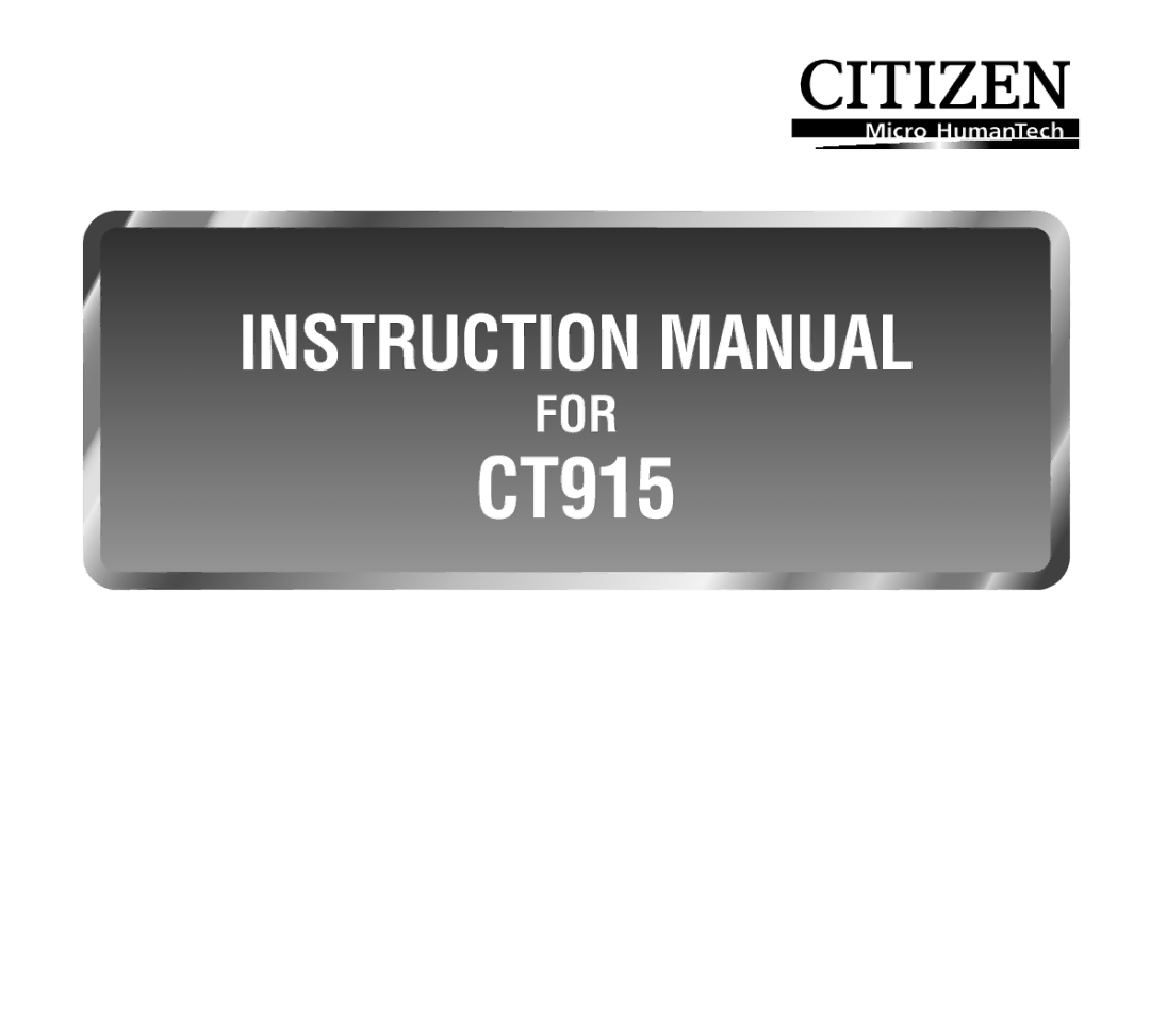 Citizen CT915 instruction manual 