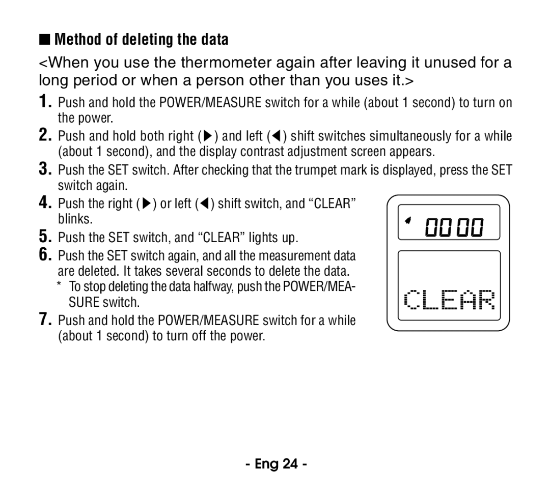 Citizen CT915 instruction manual Method of deleting the data 