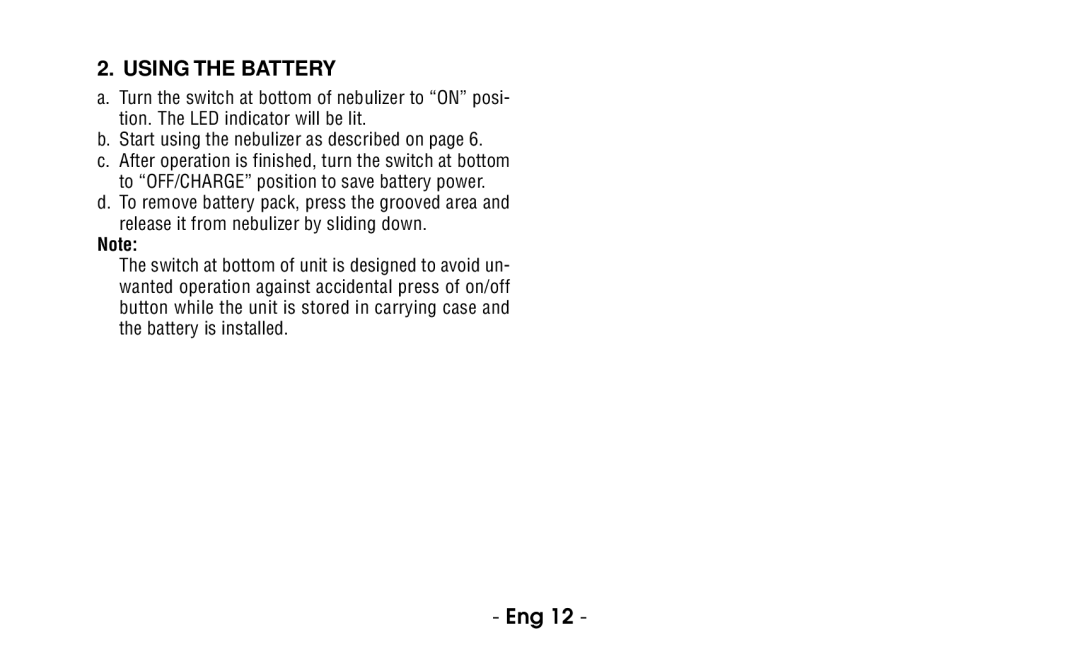 Citizen CUN60 instruction manual Using the Battery 