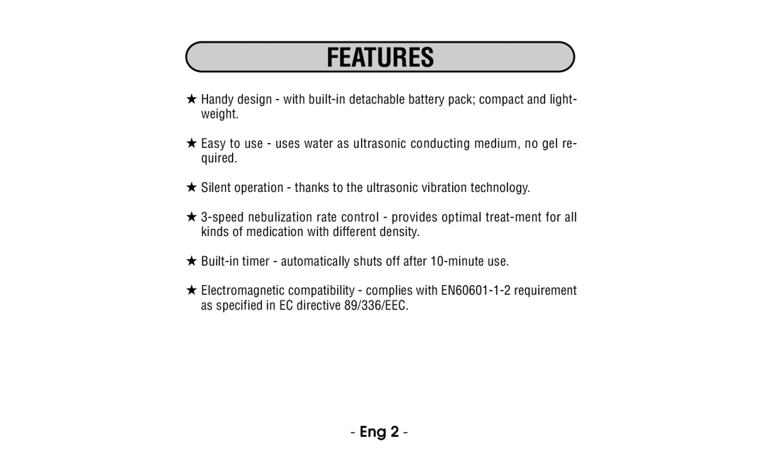 Citizen CUN60 instruction manual Features 