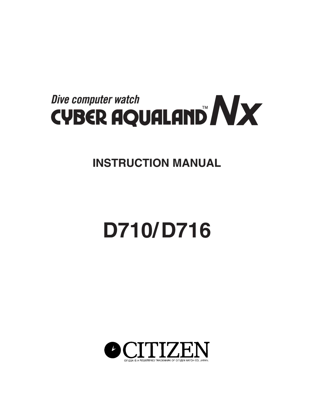 Citizen D710/D716 instruction manual D710/ D716 