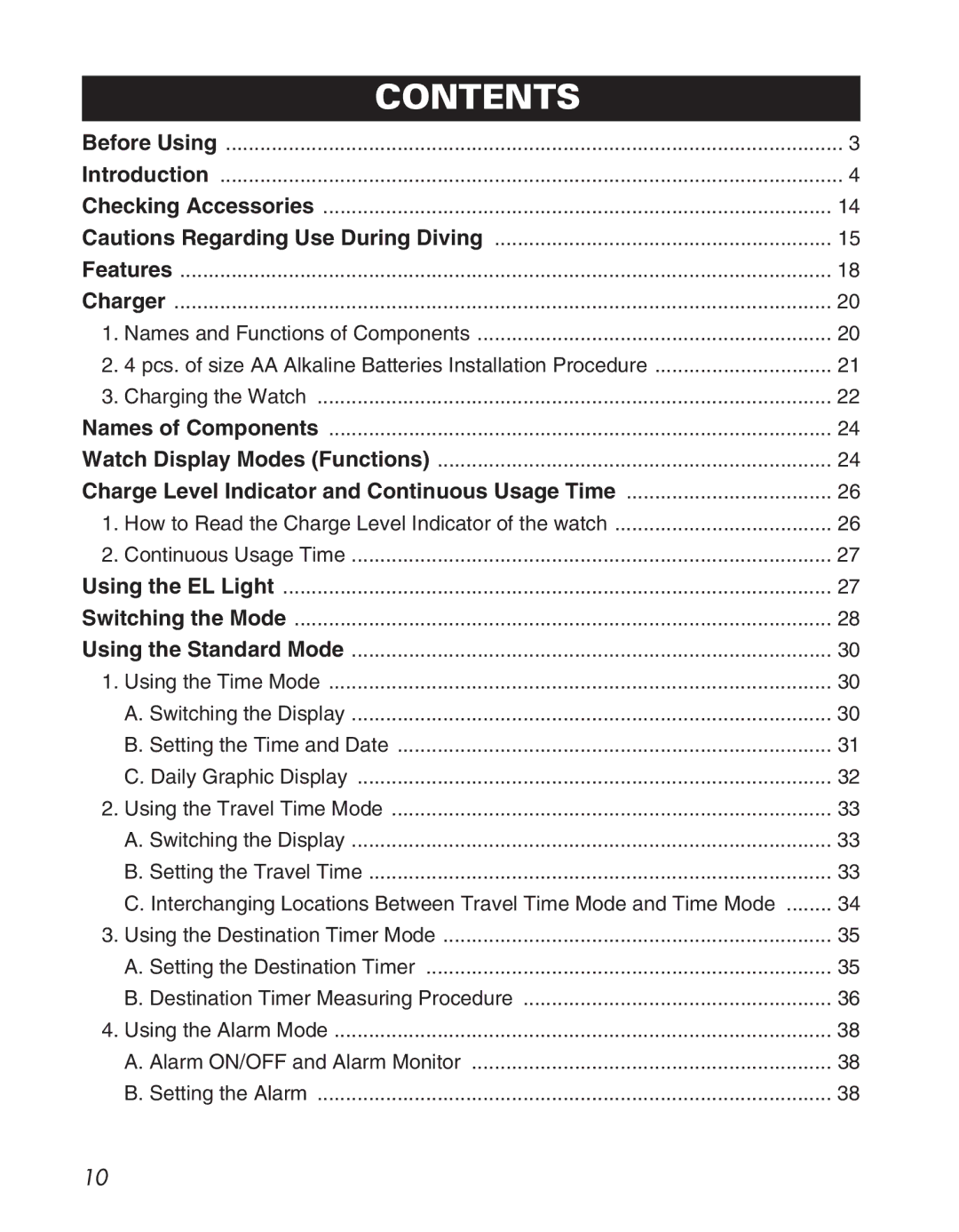 Citizen D710/D716 instruction manual Contents 