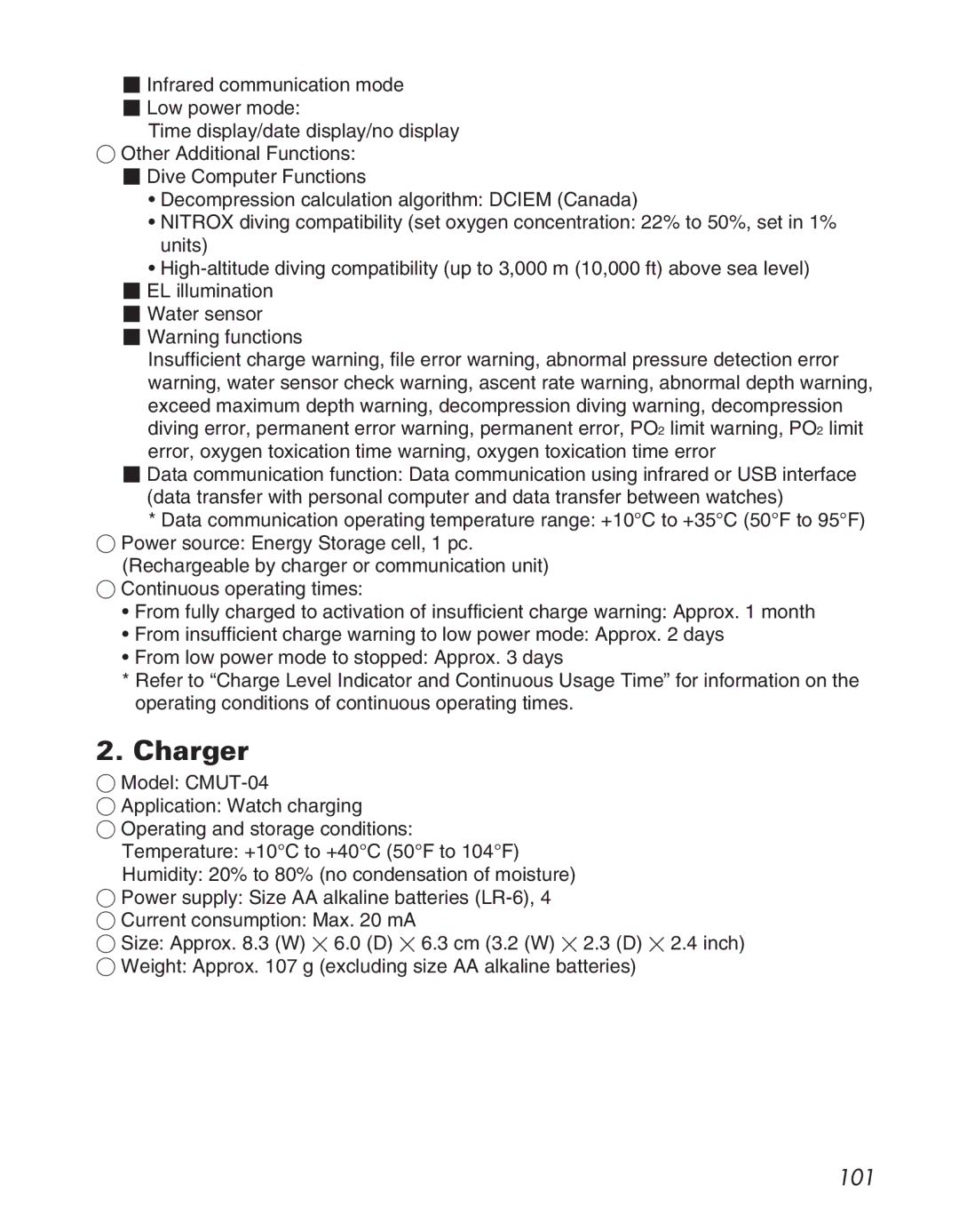 Citizen D710/D716 instruction manual Charger 