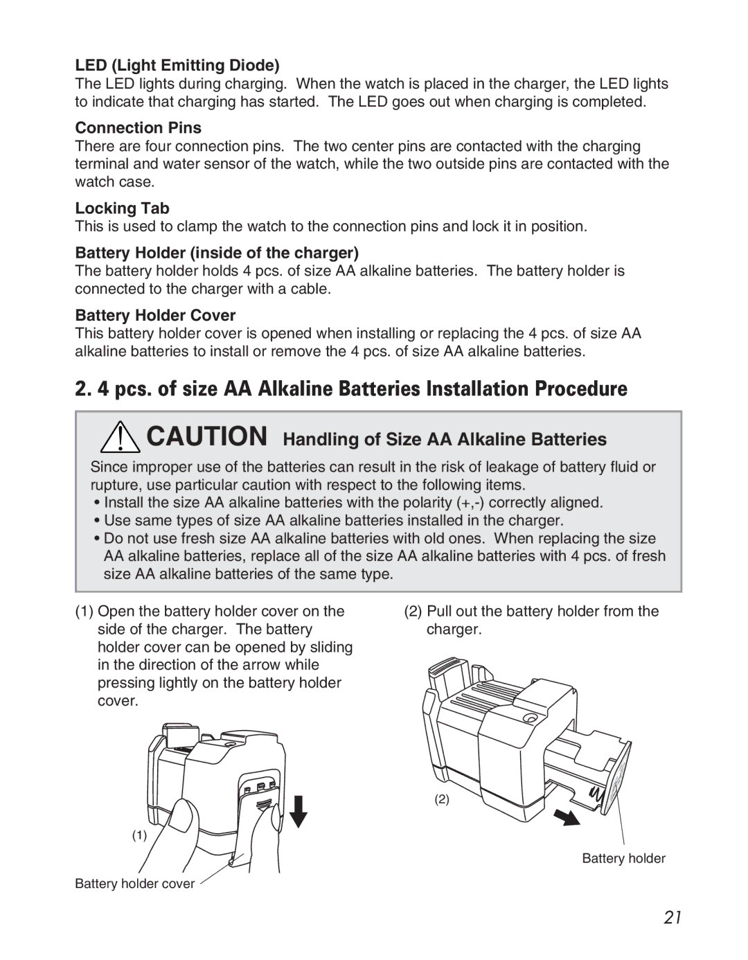 Citizen D710/D716 instruction manual Pcs. of size AA Alkaline Batteries Installation Procedure 