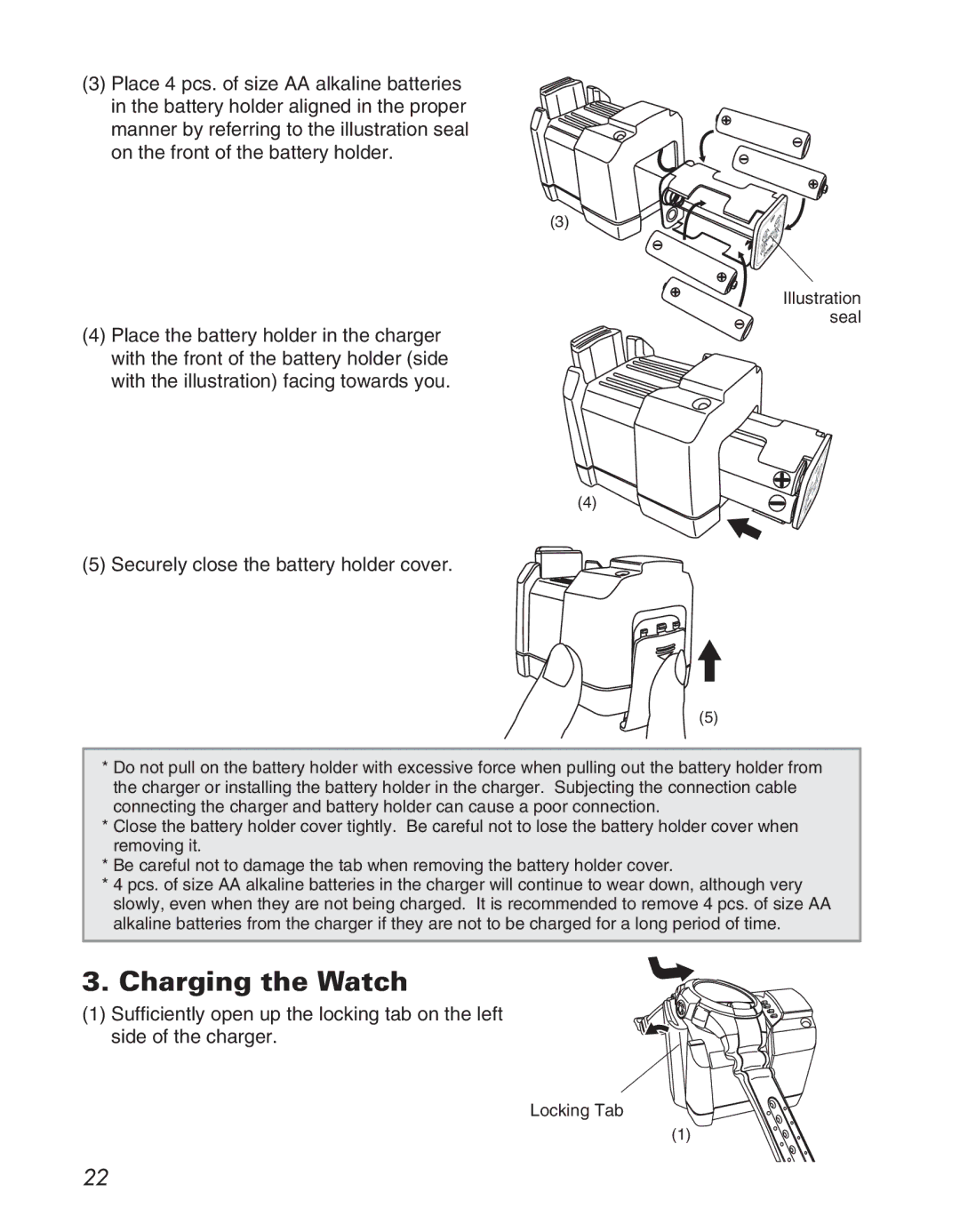 Citizen D710/D716 instruction manual Charging the Watch 