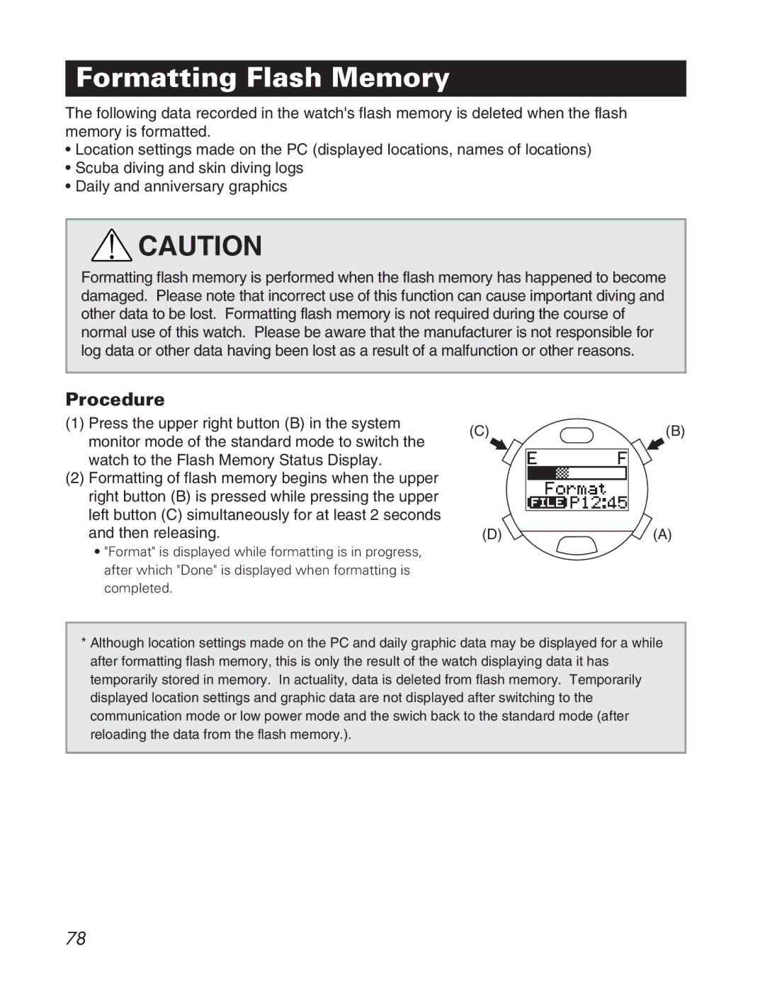 Citizen D710/D716 instruction manual Formatting Flash Memory 