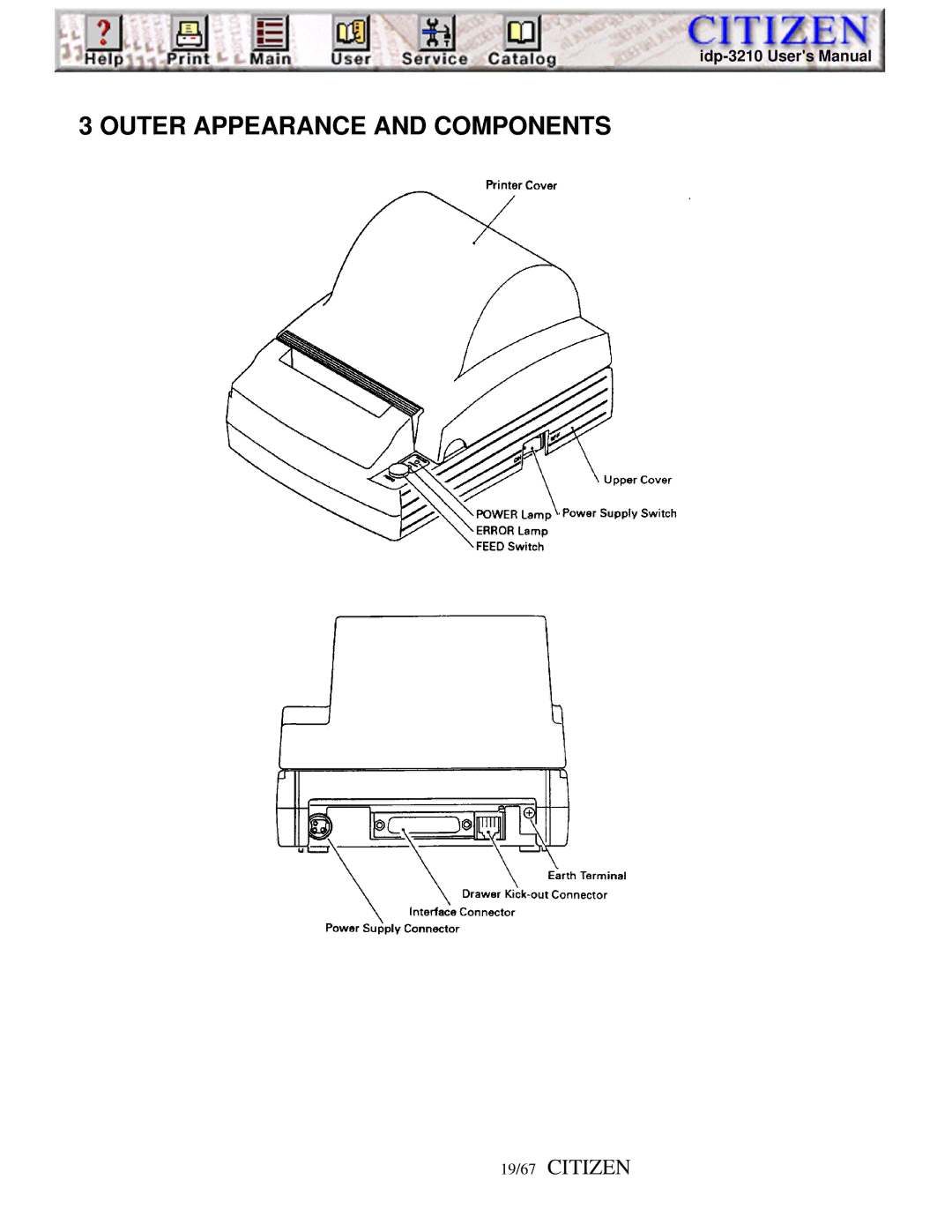 Citizen Line Thermal Printer, iDP-3210 user manual 19/67 Citizen 