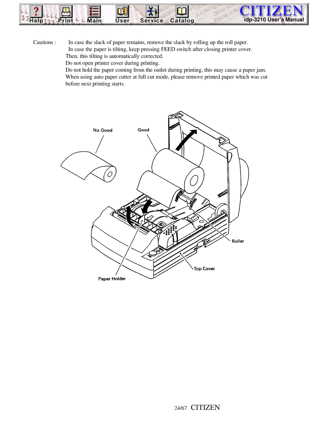 Citizen iDP-3210, Line Thermal Printer user manual 24/67 Citizen 