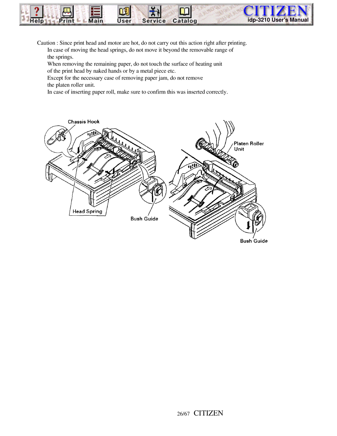 Citizen iDP-3210, Line Thermal Printer user manual 26/67 Citizen 