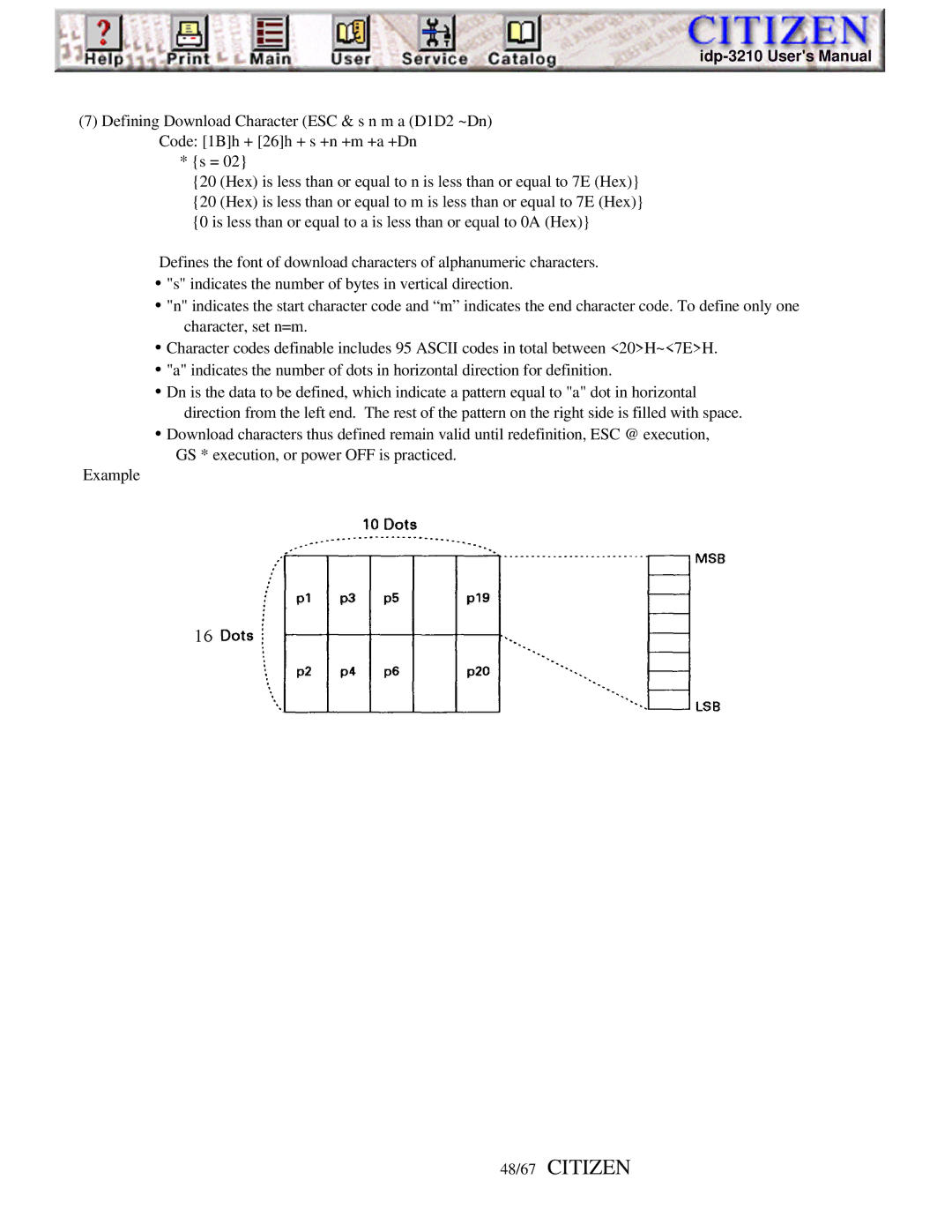 Citizen iDP-3210, Line Thermal Printer user manual 48/67 Citizen 