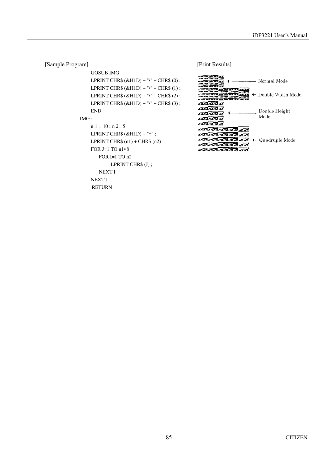 Citizen iDP3221 manual Gosub IMG 