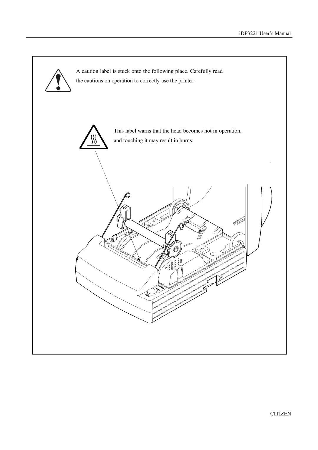 Citizen iDP3221 manual Citizen 